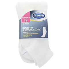 Dr. Scholl's Women's Diabetes & Circulator Socks - 4 & 6 Pair Packs - Non-binding Comfort and Moisture Management, White, 8-12