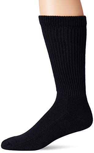 Carolina Ultimate Men's Diabetic Non-Binding Mid-Calf Socks 2 Pack, Black, Large