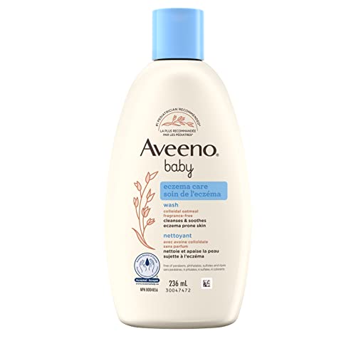 Aveeno Baby Eczema Care Wash With Colloidal Oatmeal for Extra Dry Skin, Tear Free and Unscented, 236 ml