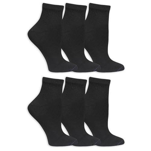 Dr. Scholl's Women's Diabetes & Circulator Socks - 4 & 6 Pair Packs - Non-binding Comfort and Moisture Management, Black, 4-10