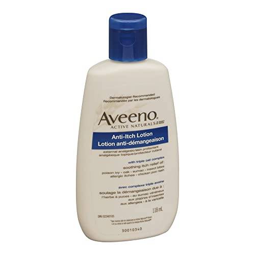 Aveeno Anti-Itch Concentrated Lotion with Calamine and Oat, Skin Protectant for Fast-Acting Itch Relief from Poison Ivy, Insect Bites, Chick Pox, and Allergic Itches, 4 fl. oz