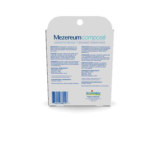 Boiron Mezereum Compose, Homeopathic medicine for the relief of cold sores. 3 Tubes