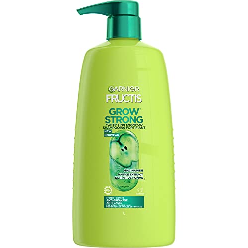 Garnier Fructis Grow Strong, Fortifying Shampoo, For Stronger Hair, with Apple Extract and Ceramide, Paraben-Free, 1L, Packaging May Vary