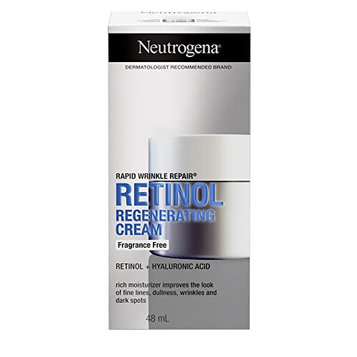 Neutrogena Rapid Wrinkle Repair Retinol Face Moisturizer, Fragrance Free, Daily Anti-Aging Face Cream with Retinol & Hyaluronic Acid to Fight Fine Lines, Wrinkles, & Dark Spots, 48mL