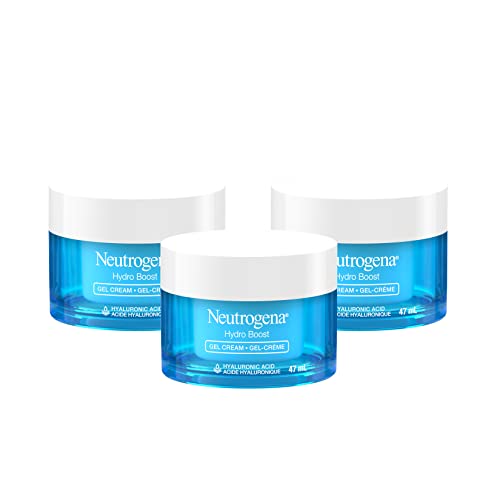 Neutrogena Hydroboost Facial gel-cream with hyaluronic acid, hydrating face moisturizer, Dermatologist Recommended Pack of 3 (3x47ml)