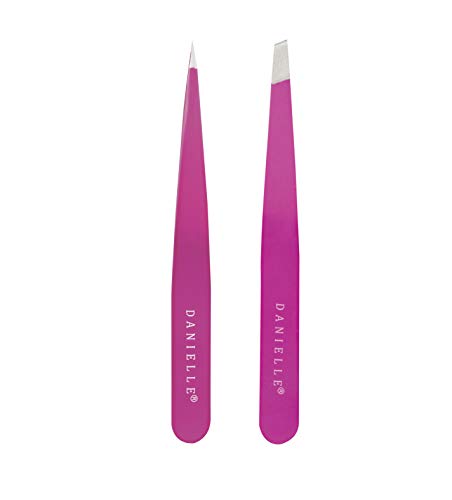 Danielle Soft Touch Stainless Steel Duo Tweezers Set