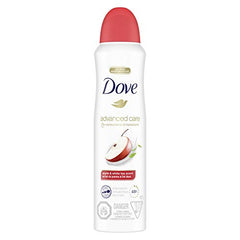 Dove Advanced Care Dry Spray Antiperspirant for 48 Hour Sweat & Odour Protection Apple & White Tea deodorant for women with ¼ moisturizers 107 g