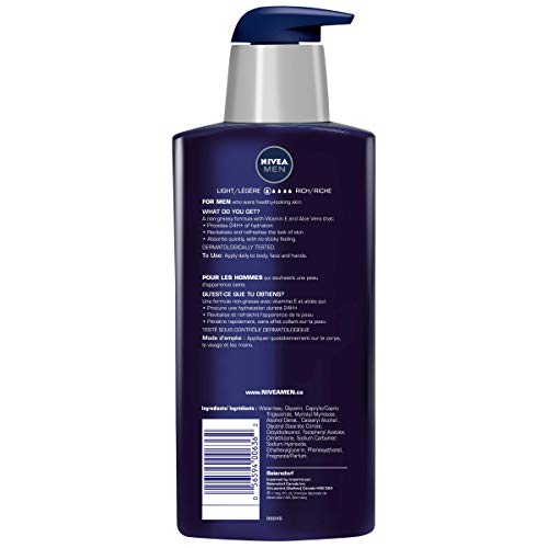 NIVEA Men Revitalizing Body Lotion for Normal Skin, 625 mL