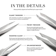 Tweezerman 4244-R 40th Anniversary Mini Slant and Point Tweezer with Case, 1 Count