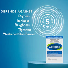 Cetaphil Gentle Cleansing Bar - Hydrating Foaming Face and Body Wash - For Sensitive Skin - Soap Free, Hypoallergenic - Dermatologist Recommend, 127g