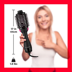 Revlon RVDR5222F One-Step Volumizer and Ionic Hair Dryer with Advanced Ionic Technology, Hot Air Brush, Less Frizz, 3 Heat/ 2 Speed Settings, Black