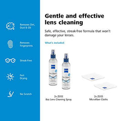 Zeiss Lens Care Pack - 2 - 8 Ounce Bottles of Lens Cleaner, 2 Microfiber Cleaning Cloths