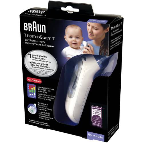 Braun IRT6520CA ThermoScan 7 Ear Thermometer with Age Precision for Infants, Children and Adults, #1 Brand Among Pediatricians and Moms - Zecoya