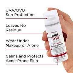 EltaMD UV Clear SPF 46 Tinted Face Sunscreen, Broad Spectrum Sunscreen for Sensitive Skin and Acne-Prone Skin, Oil-Free Mineral-Based Sunscreen, Sheer Face Sunscreen with Zinc Oxide, 1.7 oz Pump