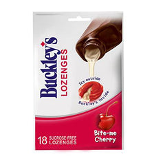 Buckley's Lozenges for Cough and Congestion Relief, 18 Count, Cherry Flavour Cough Drops (Packaging May Vary)