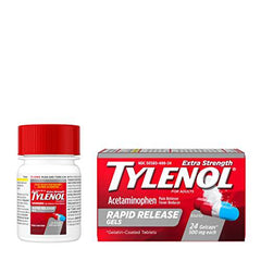 Tylenol Extra Strength Acetaminophen Rapid Release Gels for Pain & Fever Relief, 24 ct