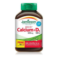 Mega Cal Calcium + Vitamin D3 400 IU Caplets, 650 mg