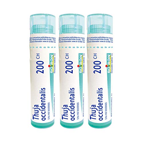 Boiron Thuya occidentalis 200CH, homeopathic medicine, 4 g (Pack of 3)