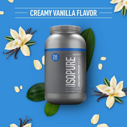 Isopure Zero Carb Protein Powder, 100% Whey Protein Isolate, Flavor: Creamy Vanilla, 1.36 kg (Packaging May Vary)