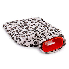 Bodico Cute Leopard Print Novelty Gift Cozy Hot Water Bottle with Cover-1.7L, Brown-Perfect for Winter Season, Heating Pad to Relieve Pain for Muscles,Stress and Cramps