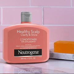 Neutrogena Exfoliating Healthy Scalp Clarify & Shine Conditioner for Oily Hair and Scalp, Anti-Residue Conditioner with Pink Grapefruit, Paraben & Phthalate-Free, Color-Safe, 354 ml.