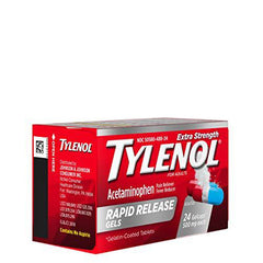 Tylenol Extra Strength Acetaminophen Rapid Release Gels for Pain & Fever Relief, 24 ct