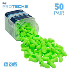 Flents Ear Plugs, 50 Pair, Ear Plugs for Sleeping, Snoring, Loud Noise, Traveling, Concerts, Construction, & Studying, Contour to Ear, NRR 33 Clear