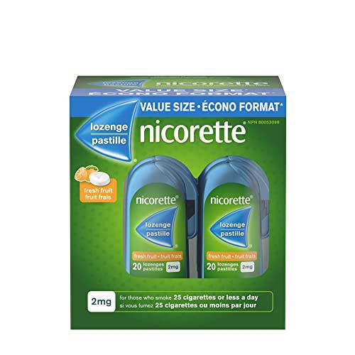 Nicorette Lozenges Nicotine Quit Smoking Aid, Fruit Flavour - 2mg, 160 count