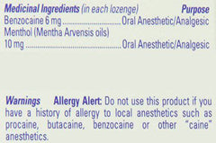 Chloraseptic Fast Acting Sore Throat Lozenges with Soothing Liquid Centre, Citrus Flavour, 18 Lozenges