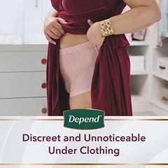 Depend Silhouette Adult Incontinence Underwear for Women, Maximum Absorbency, Small, Pink & Black, 16 Count