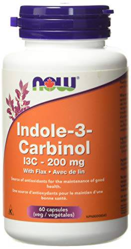 NOW Indole-3-carbinol 200mg Veg Capsules, 60 Count