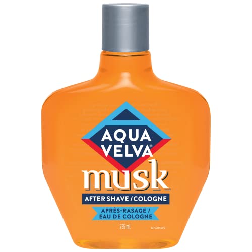 Aqua Velva Cologne and After Shave for Men, Aftershave Balm with Masculine Fragrance, Musk, 235 ml