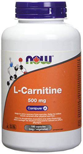 NOW Supplements L-Carnitine 500mg Capsules, 180 Count