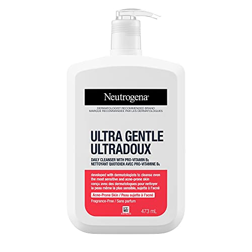 Neutrogena Ultra Gentle Cleanser with Vitamin B5 - Acne Prone & Sensitive Skin - clear, 354 ml (Pack of 1)