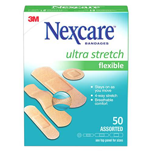 Nexcare™ Ultra Stretch Bandages CS201-CA, Assorted Sizes, 50/Pack