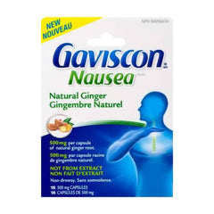 Gaviscon Anti Nausea Ginger Capsules - 25 Count - Tablets for Nausea Relief & Digestion Support, Natural Ginger - Free of Aluminum, Lactose and Gluten