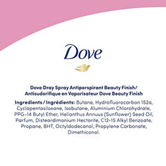 Dove Advanced Care Beauty Finish Dry Spray Antiperspirant Deodorant for Women with ¼ Moisturizers 107 g