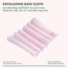 EcoTools Exfoliating Bath Cloths, Wash Cloth Towels for Face or Body, Pink Bathroom Set, 6 Count