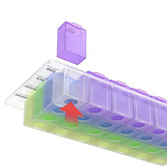 EZY Dose Weekly (7-day) pill Organizer, vitamin and Medicine Box, Removable Compartments, 4 Times a day 1 count