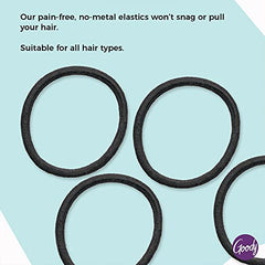 Goody Hair Elastics- 30 piece Black Polyband value pack for all hair types