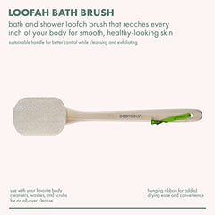 EcoTools Loofah Bath Brush With Bamboo Handle, Body Scrubber Sponge (Pack of 2)