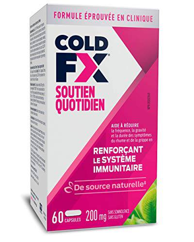 COLD-FX Daily Support, support your immune system with North American Ginseng Extract, Helps Reduce Frequency, Severity and Duration of Cold and Flu Symptoms, Daily Immune System Booster, 60 Capsules