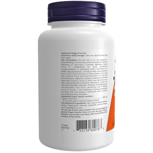 NOW - Acetyl L-Carnitine 500mg 100 vcaps