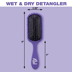 The Knot Dr. for Conair Hair Brush, Wet and Dry Detangler, Removes Knots and Tangles, For All Hair Types, Purple