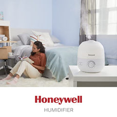 Honeywell HUL530C Ultra Glow™ Ultrasonic Light Changing Top Fill Cool Mist Humidifier,Diffuser For Bedroom,Baby Nursery,Small Room,Plant,Ultra Quiet,Essential Oil,Filterless, 1.89 L, Runs 24 hrs,White