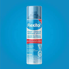 Flexitol Foot Odour Powder Spray | Triple Action Formula - Neutralizes Odour, Absorbs Sweat & Cools | 12 Hour Protection |143g