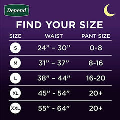 Depend Night Defense Adult Incontinence Underwear for Women, Disposable, Overnight, Extra-Large, Blush, 12 Count