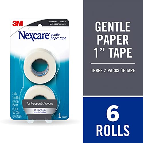 Nexcare™ Gentle Paper First Aid Tape 781-6PK-SIOC, 1 in x 10 yds, Carded