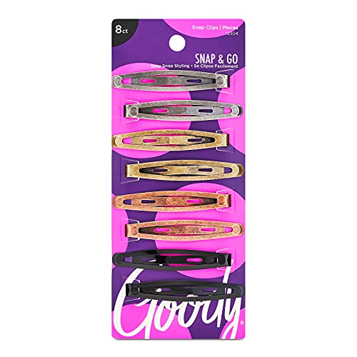 Goody Oval Metal Contour Hair Clips, Colors May Vary, 8-Count (1942205)