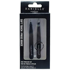 Danielle Soft Touch Stainless Steel Duo Tweezers Set